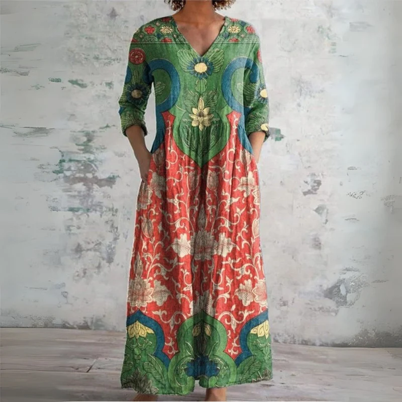 Sophia | Vintage blommig maxiklänning