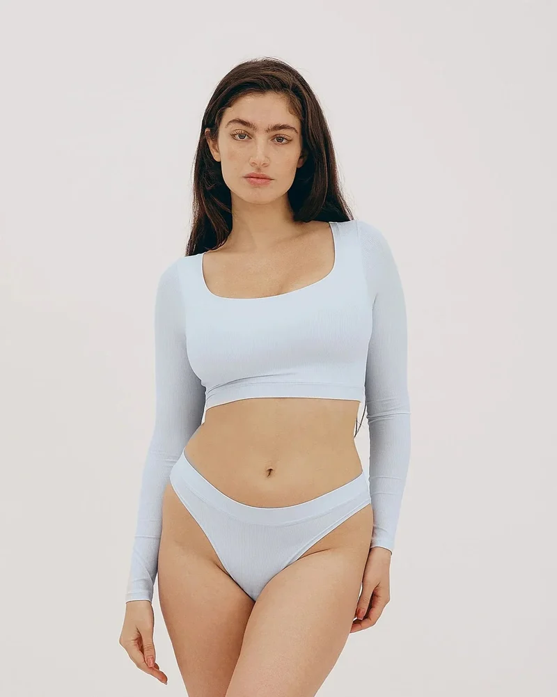 Algae life naked rib high-leg briefs