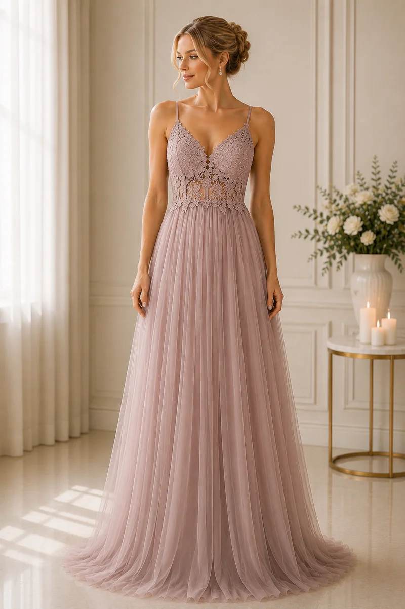 Aftonklänning / Balklänning Venitti 81065 rose