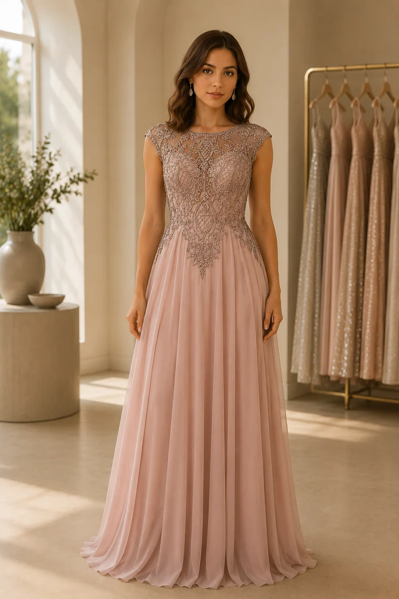 REA Aftonklänning / Balklänning Fiesta 47033 dusty rose