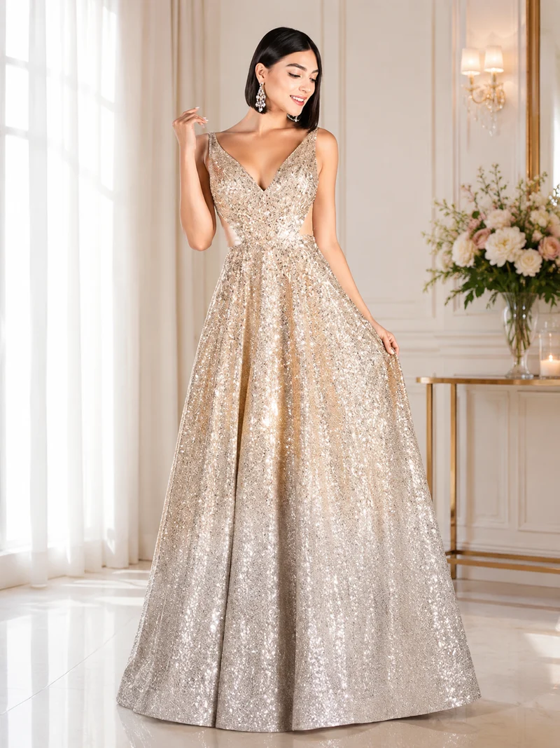 Aftonklänning / Balklänning 9PK023 Loré gold