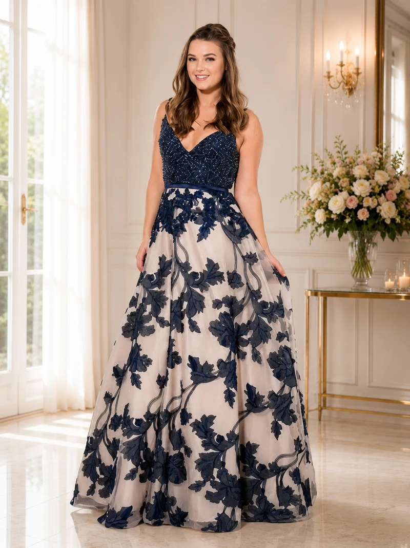 Aftonklänning / Balklänning Loré 8PA002 navy /nude