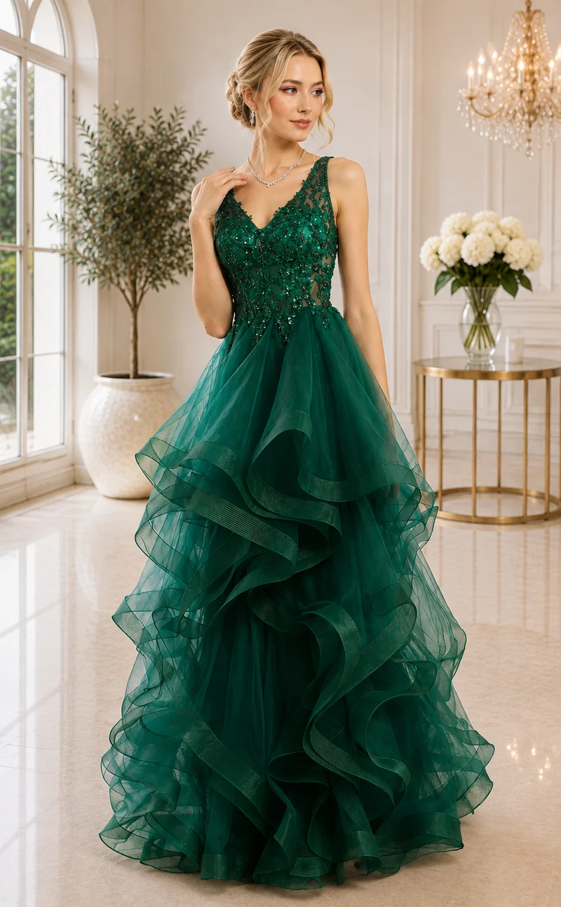 Balklänning / Aftonklänning Gino Cerruti 6474Q emerald