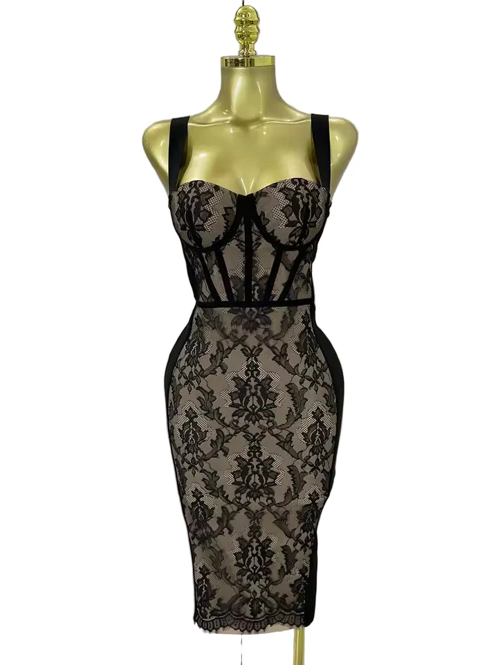 Camisole Lace Backless Evening Party Dress – Original Design