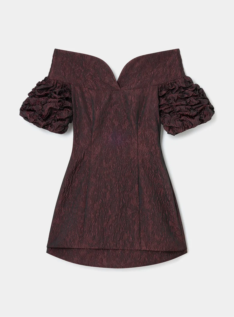 DANIELLE BURGUNDY SHORT DRESS