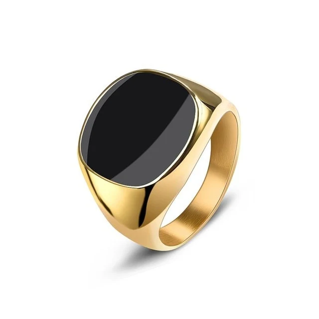 Men's Ring Punk Rock Smooth 316L Stainless Steel Signet Ring For Men Hip Hop Party Jewelry Wholesale Male Wedding Anel
