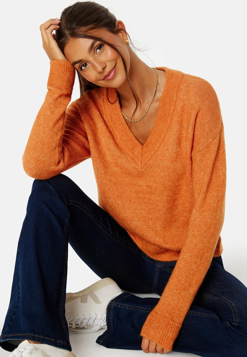 Maline LS Knit V-Neck