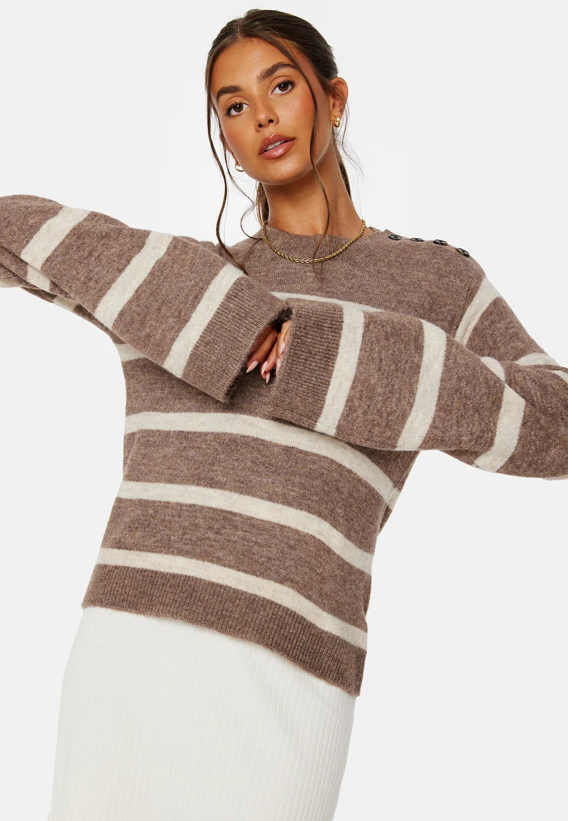 Lefile LS O-neck Button Pullover