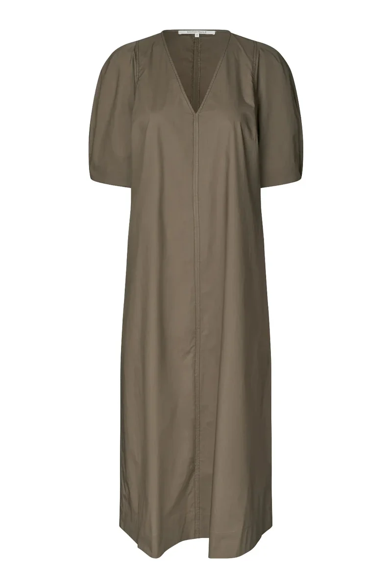 Second Female - Larkini SS Maxi Dress 60829 - 6129 Canteen