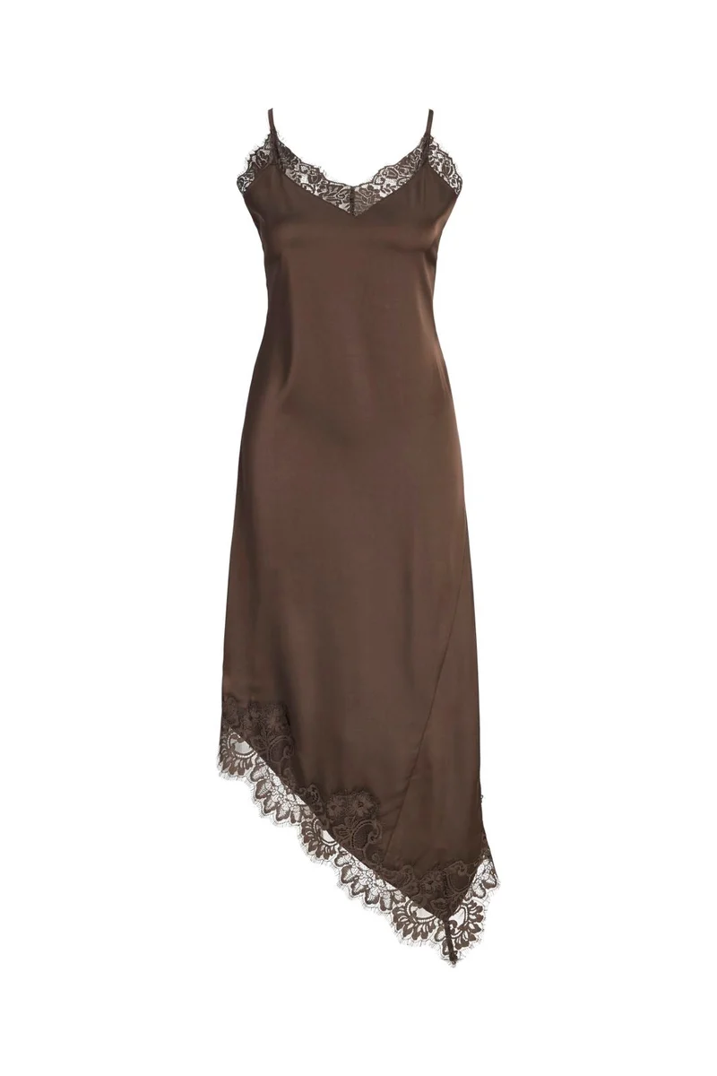 Jjxx - Jxvima Satin Sl Lace Mix Dress Ln - 5130794 Demitasse