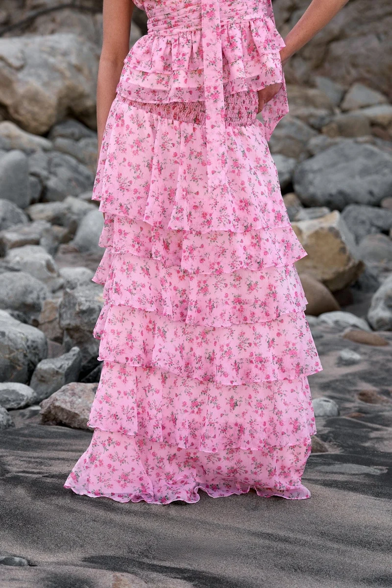 Neo Noir - Morris Meadow Printed Skirt 166447 - 754 - Light Pink
