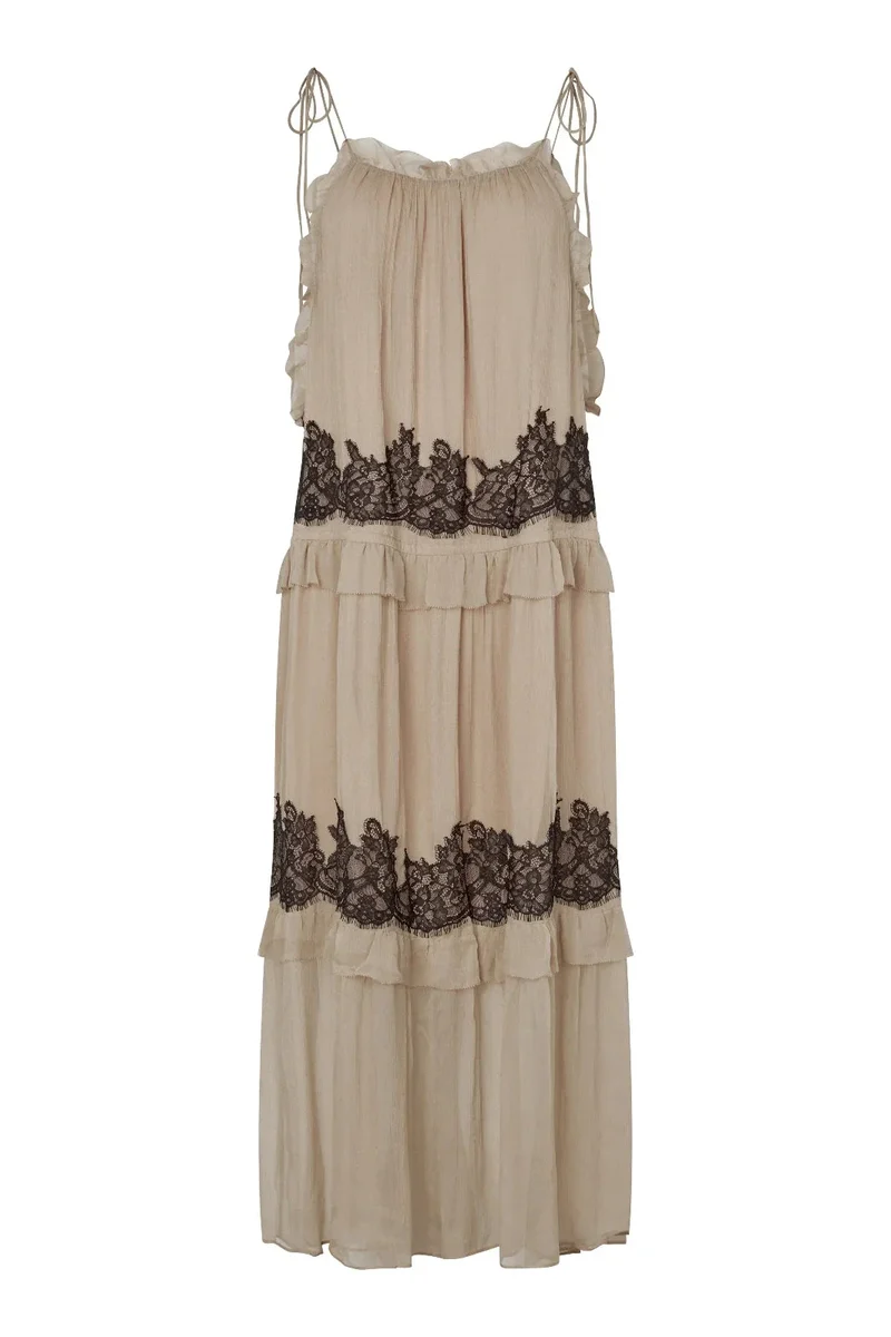 Second Female - Lynda Maxi Dress 60674 - 1047 Plaza Taupe