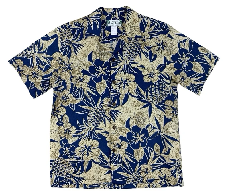 VTG TWO PALMS HAWAIIAN ALOHA SHIRT TIKI ROCKABILLY SURF M 43”