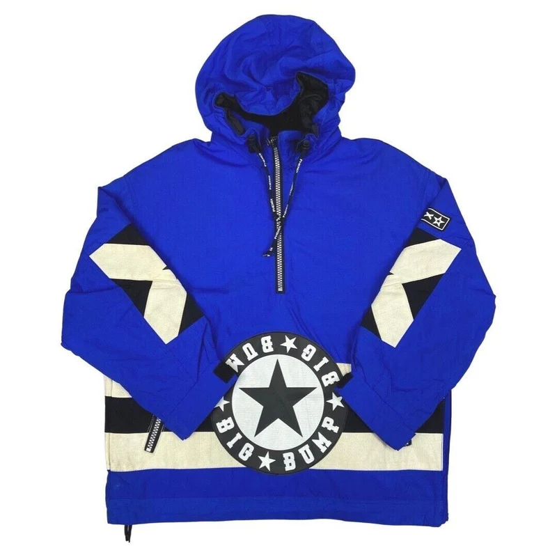 Vintage 1990s Blue Phenix 'Big Bump' 1/2 Zip Pull-Over Ski Jacket Large