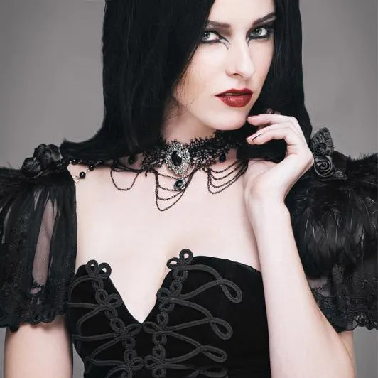 Goth Beaded Choker för kvinnor