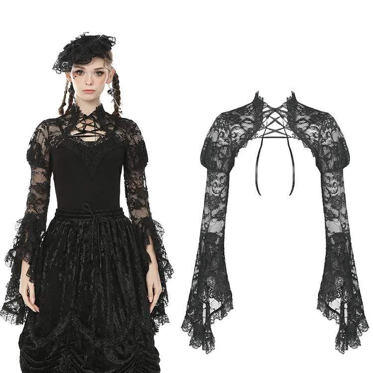 Kvinnors Goth skirblommig spetskappe med puffärmar