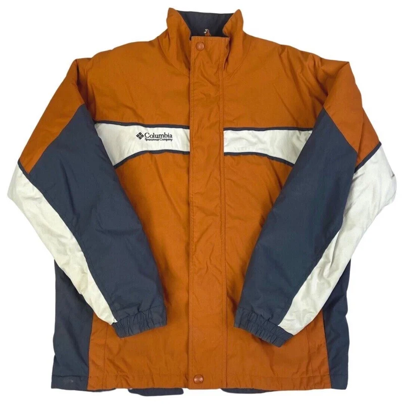 Vintage 2000s Orange Grey White Columbia Waterproof Outdoor Jacket Coat Extra Large