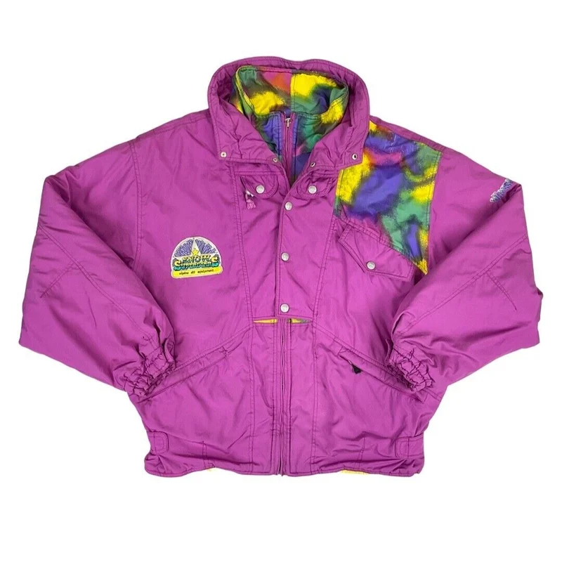 Vintage 1990s Purple Ellesse Snow Superstars Puffa Ski Jacket XL