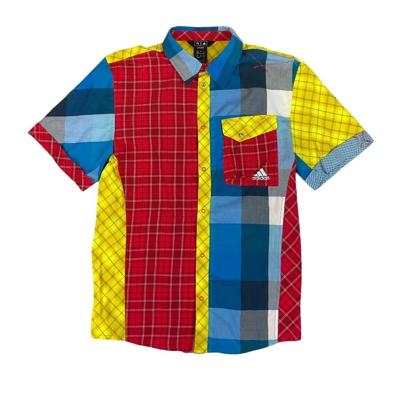 Adidas Outdoor Multi-Coloured Patterned Short Sleeve Snap Closure Shirt
