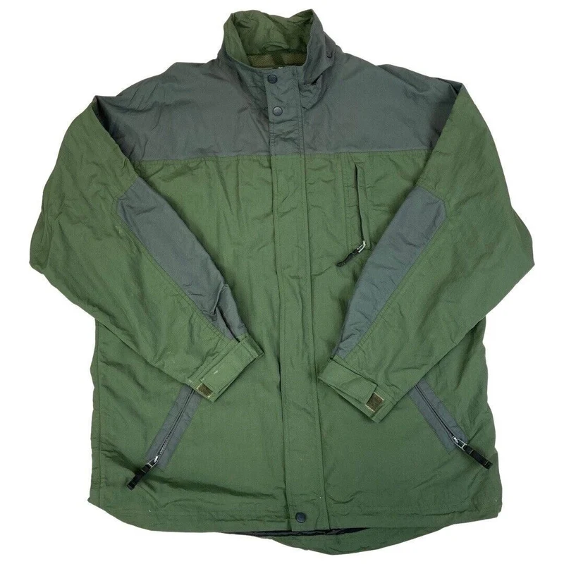 Vintage 90s Khaki Green Grey Waterproof Timberland Outdoor Jacket Coat XXL