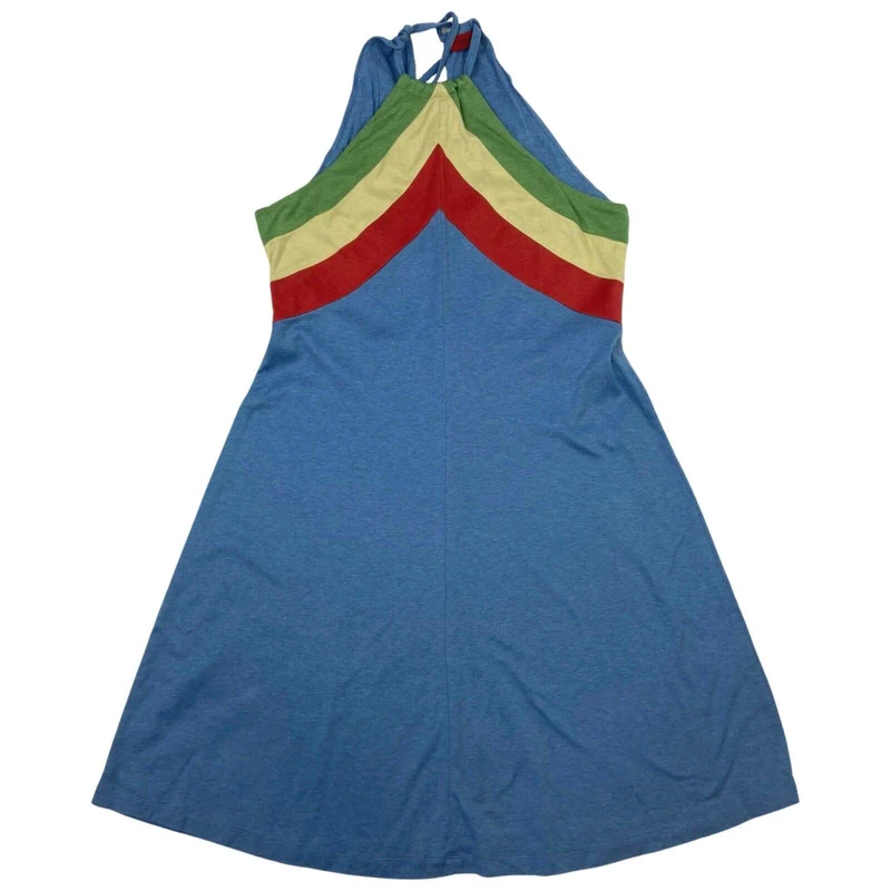 Vintage Y2K Blue Red Green Yellow Hugo Boss Halter Neck Dress M