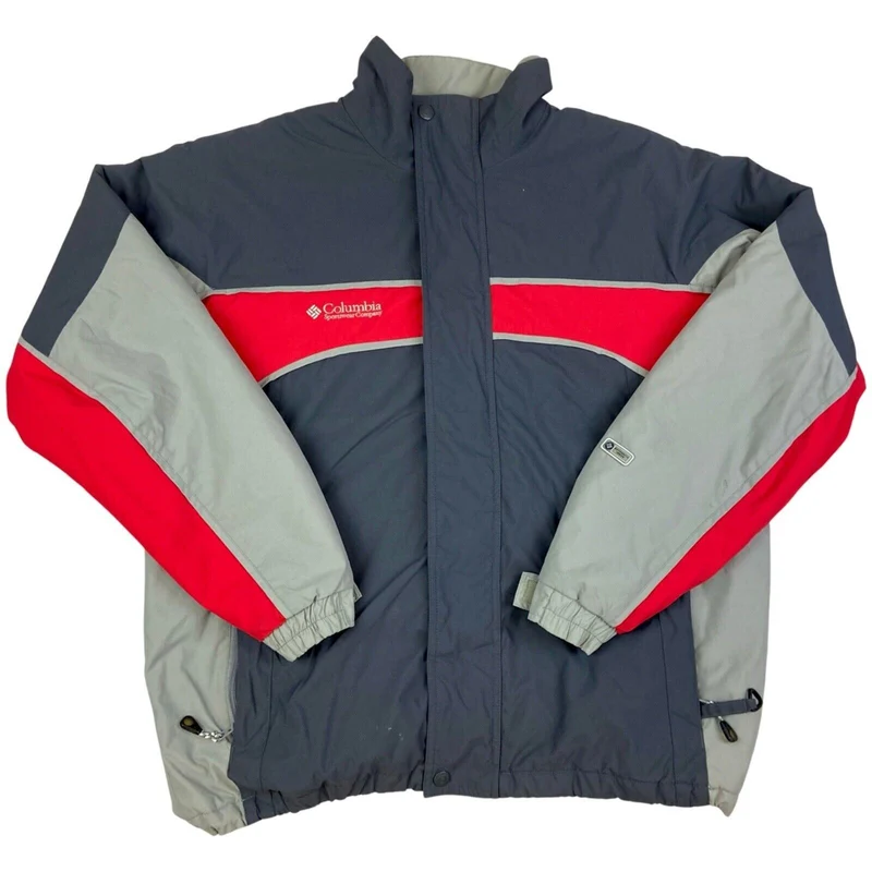 Vintage 2000s Grey Red Columbia Waterproof Coat Extra Large