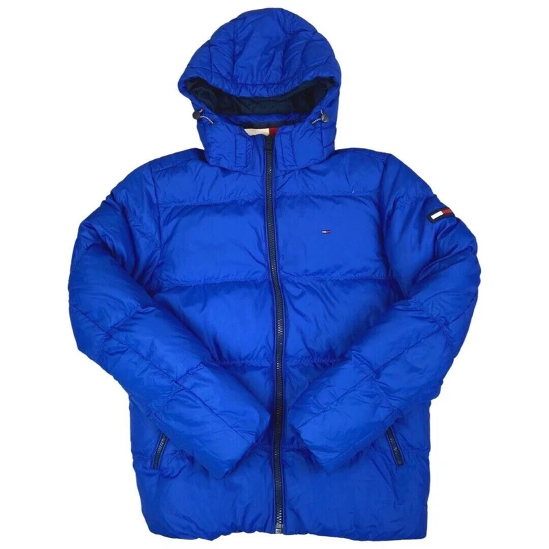 Vintage 2000s Blue Tommy Hilfiger Jeans Puffer Coat Outdoor Jacket Medium