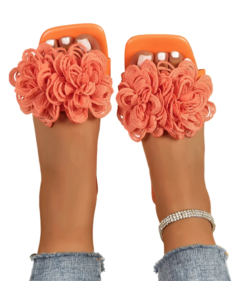 Kvinnors Sandaler Peep Toe Blommig Design