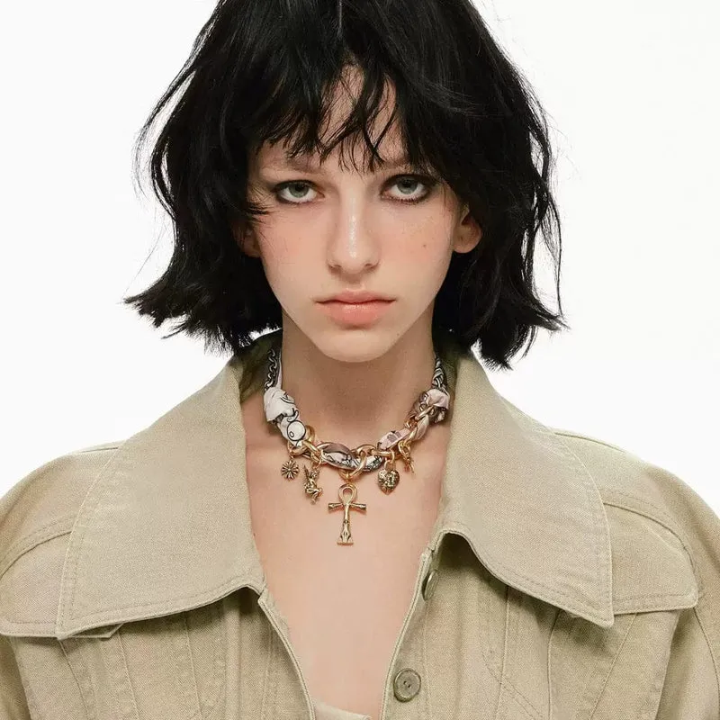 Grunge Retro Kors Choker Dam