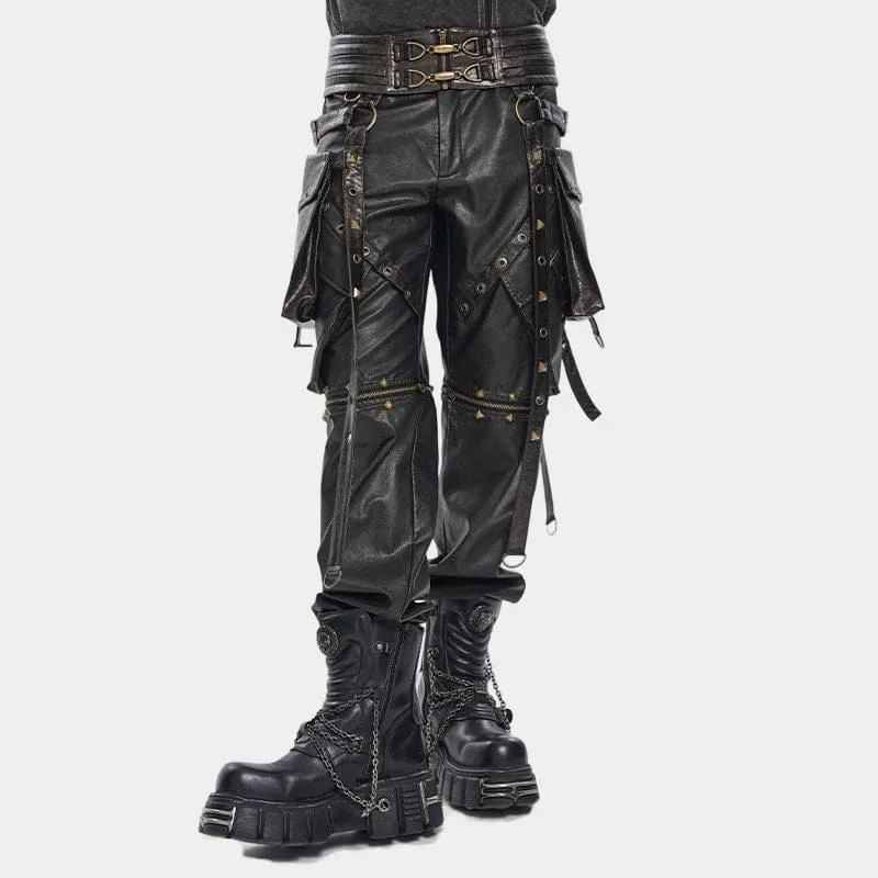 Herr Punk Nit Strappy Harness Belt med Påsar Bronsfärgad
