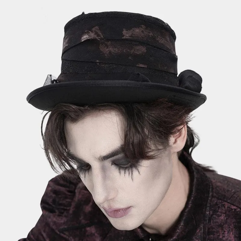 Herr Gothic Bandagelindade Streamers Hög Hatt Svart