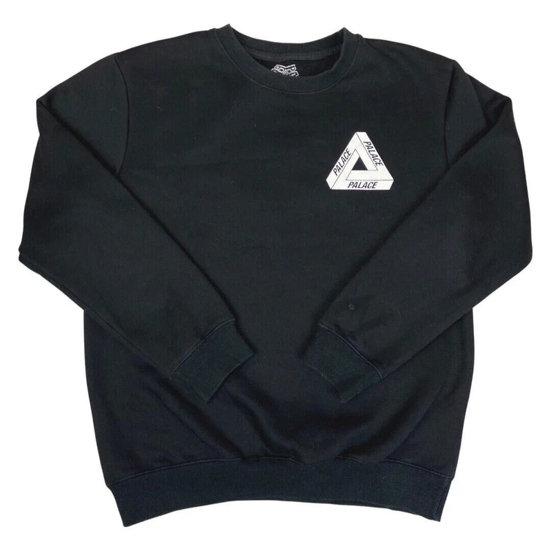 00s Black White Palace Tri-Ferg Crew-Neck Sweatshirt M