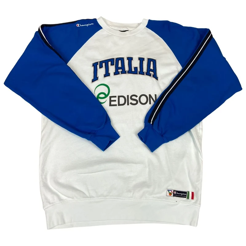 Vintage 90s 00s Blue Embroidered Italia Basketball Federation Jumper XL