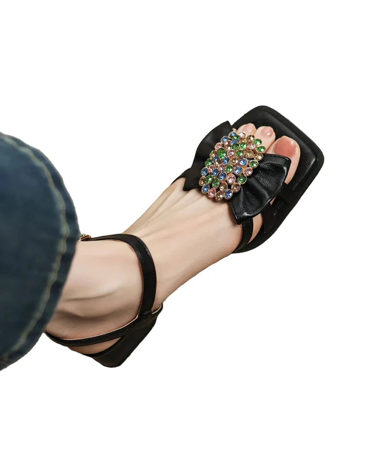 Kvinnors Chunky Sandaler med Båge
