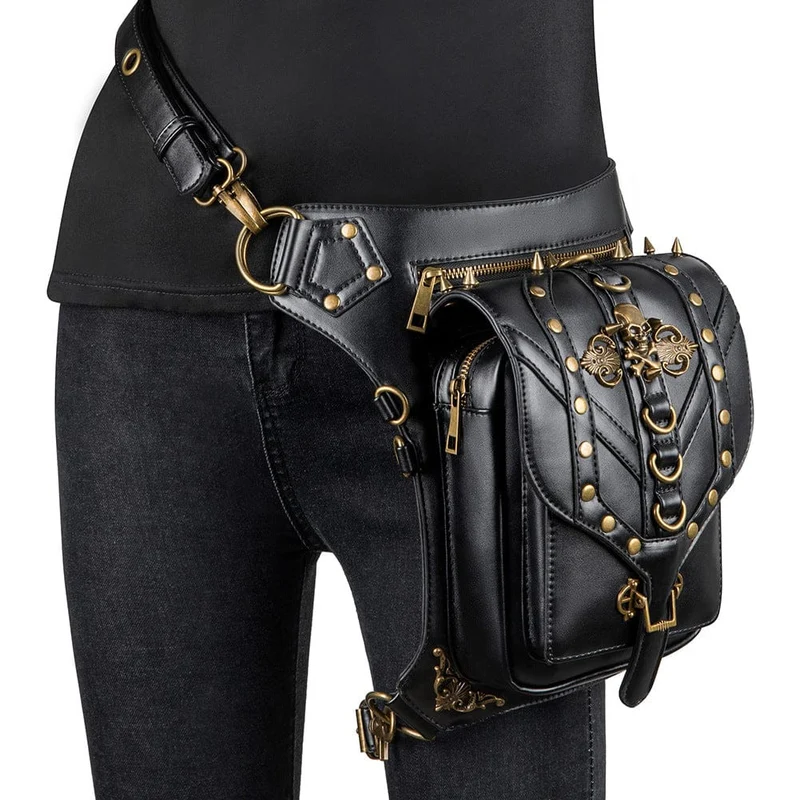 Unisex Punk Nited Skull Midjeväska
