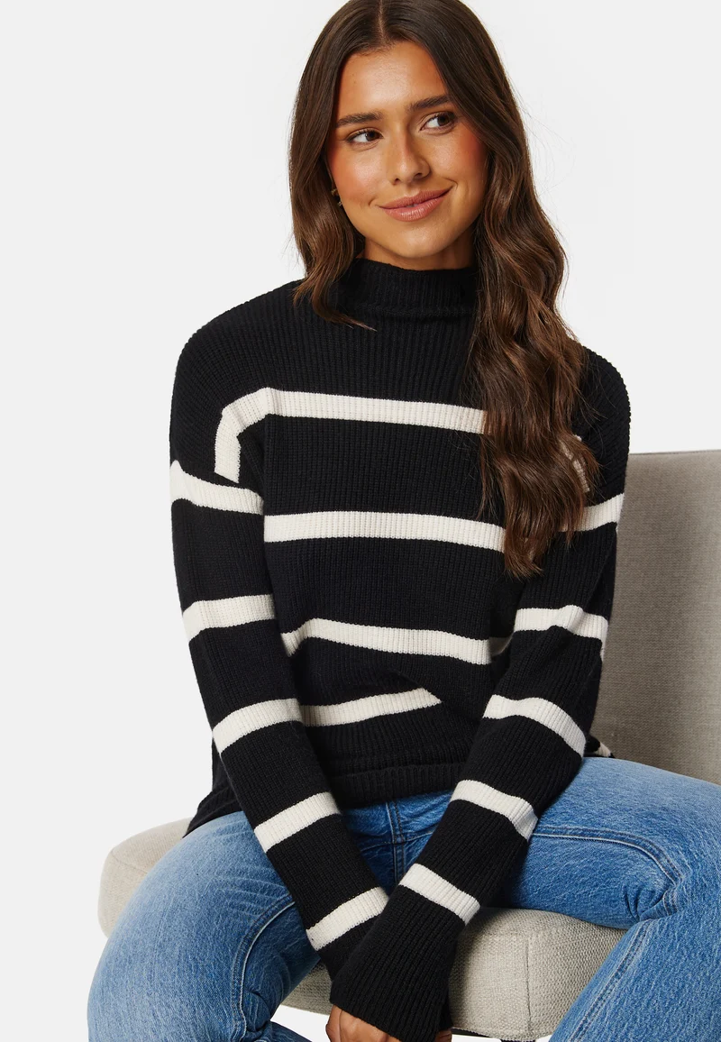 Viril Mockneck L/S Knit Rib Top