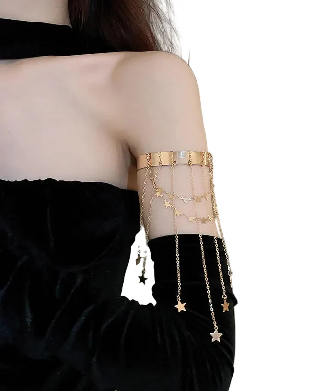 Damarmband Guld med tofsar och kroppskedja i kopparstil