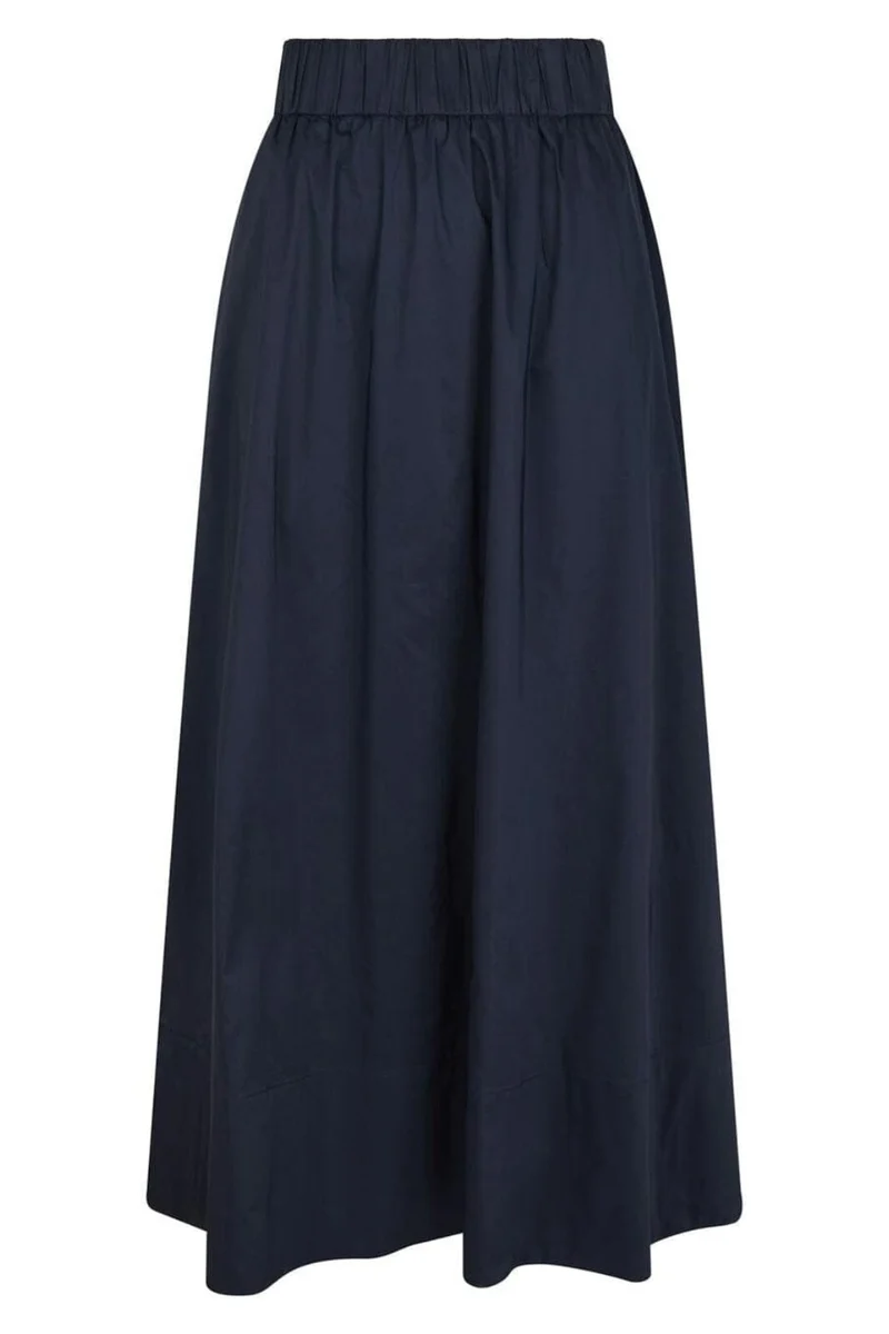 Neo Noir - Yara Long Poplin Skirt 163076 - 141 - Navy