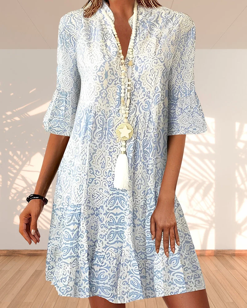 Olivia | Flerfärgad Boho Klänning för Sommar