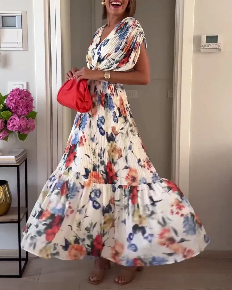 Ella | Blommig Elegant Maxiklänning Dam