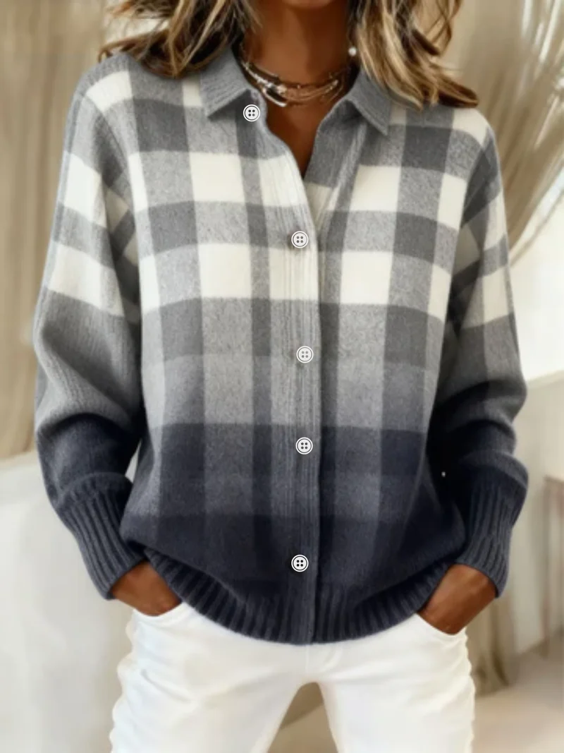 Mara | Rutig hoodie-blus