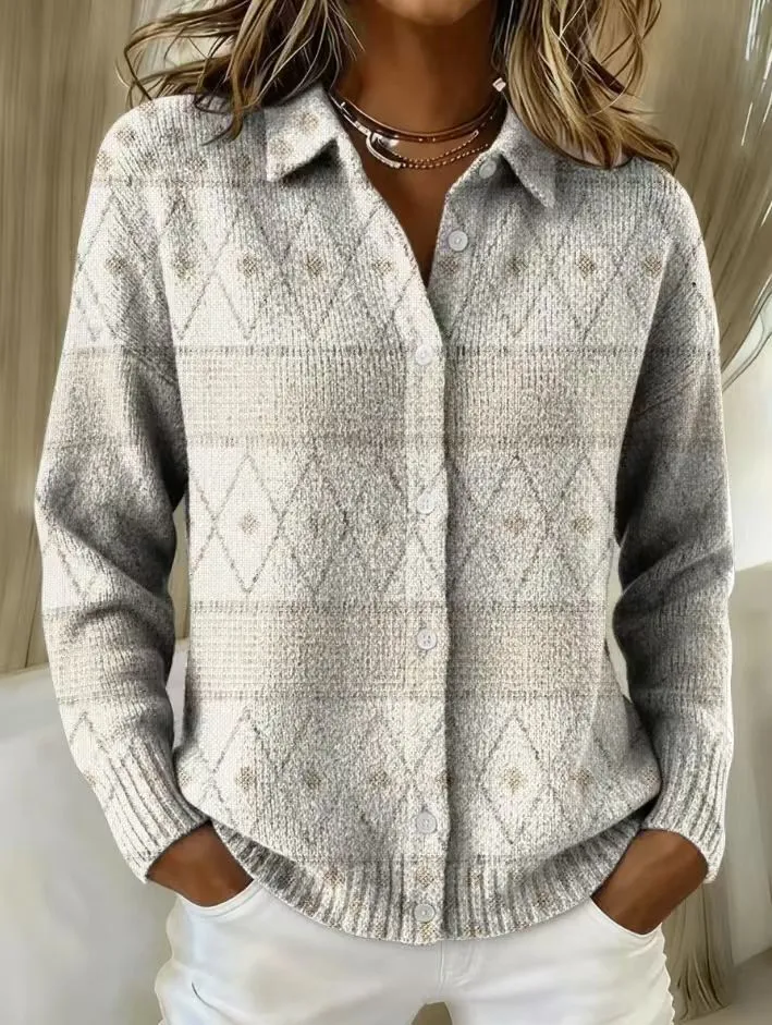 Mona | Stickad elegant hoodie-blus