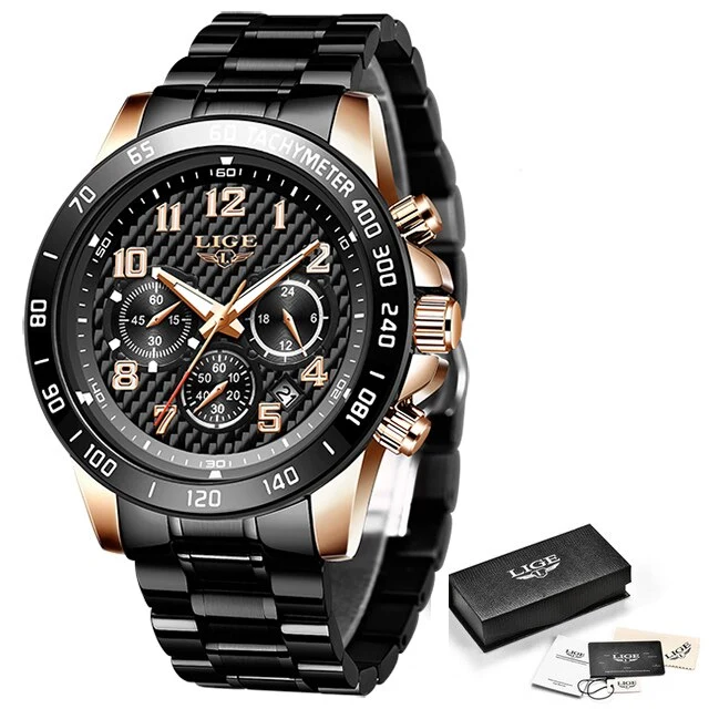 LIGE 2020 New Arrival Men Watches Top Luxury Brand Sport Watch Men Chronograph Quartz Wristwatch Date Male Relogio Masculino+Box
