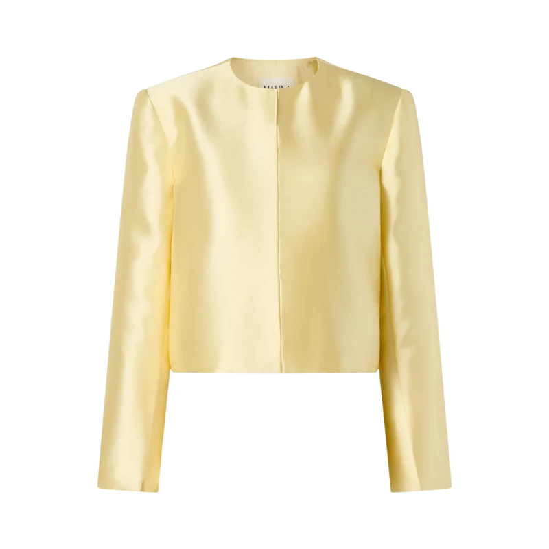 Ruthie cropped long sleeve blouse - Light Lemon