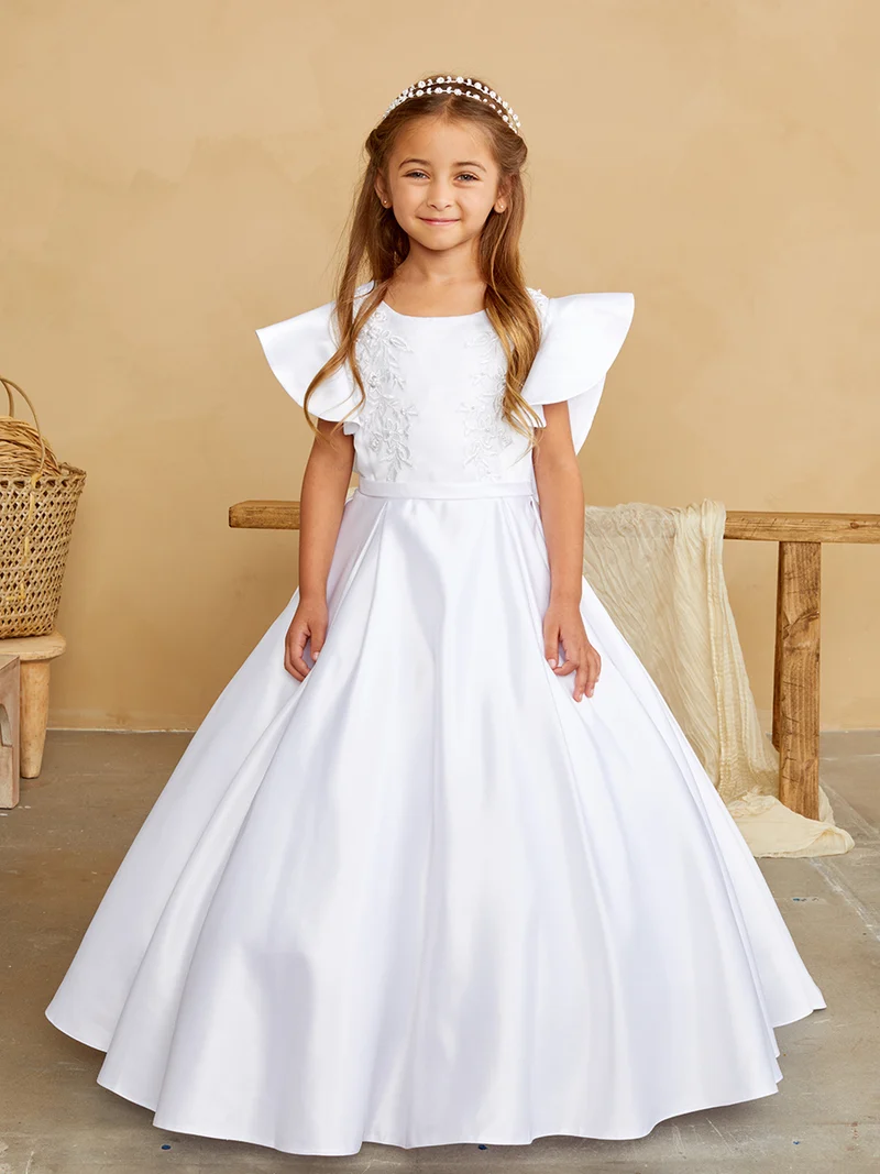 Flower Girl Klänning med satin fjärilsärmar från TIPTOP KIDS - AS5840