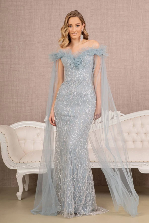 Sequin Bead Strapless Mesh Mermaid Dress från GLS by Gloria GL3120 - Högtidsklänning för kvinnor - Speciella tillfällen/kurvor
