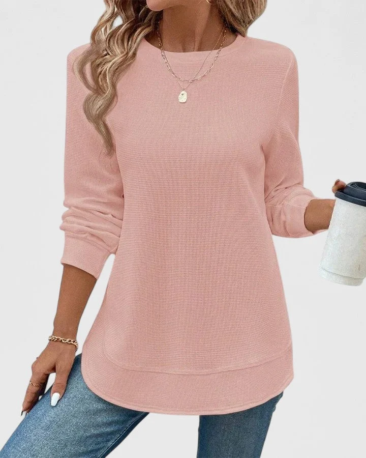Nadyalyn | Elegant O-Hals Långärmad