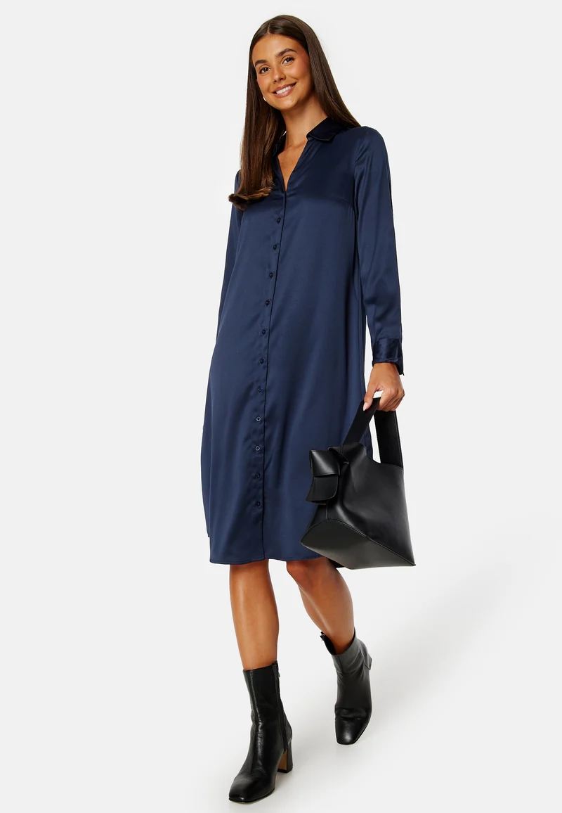 Lillyanna satin shirt dress