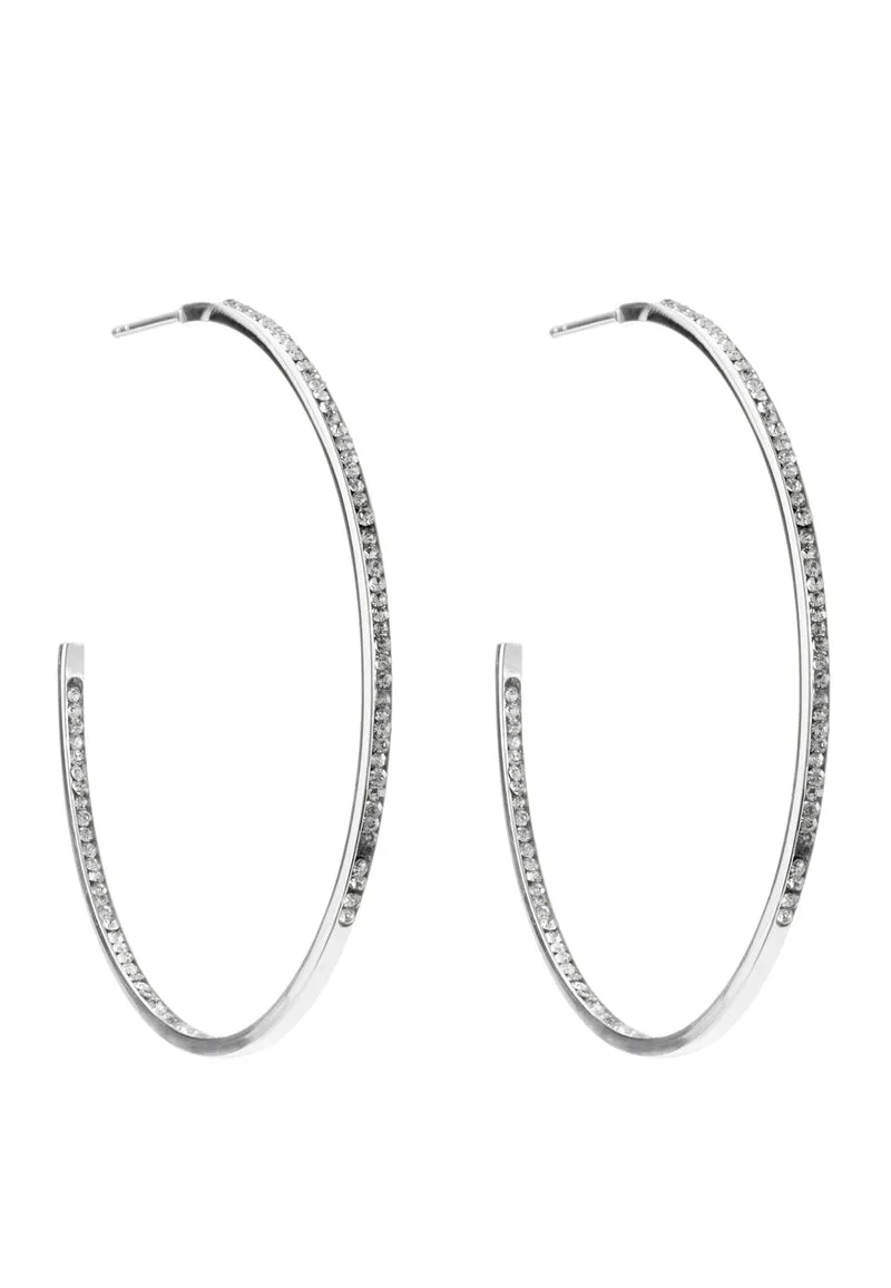 Celine Crystal Hoops 50 mm