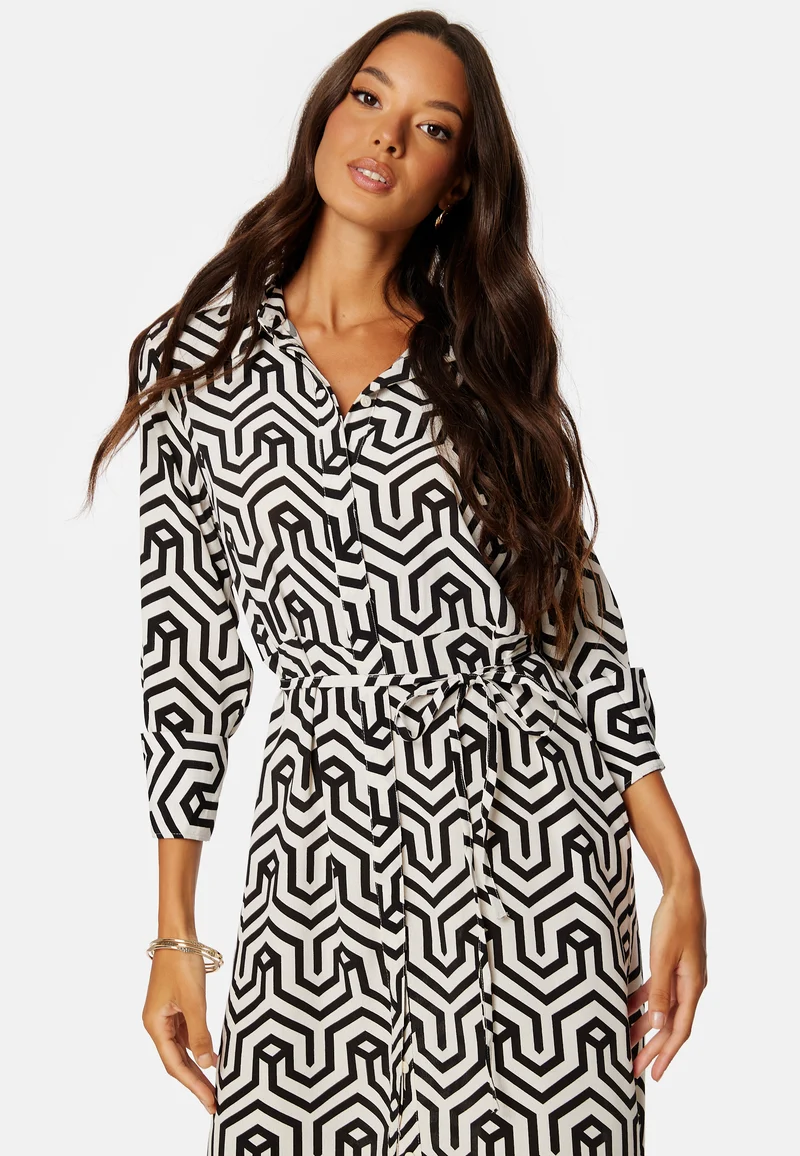 Daca Sana L/S Midi Calf Shirt Dress
